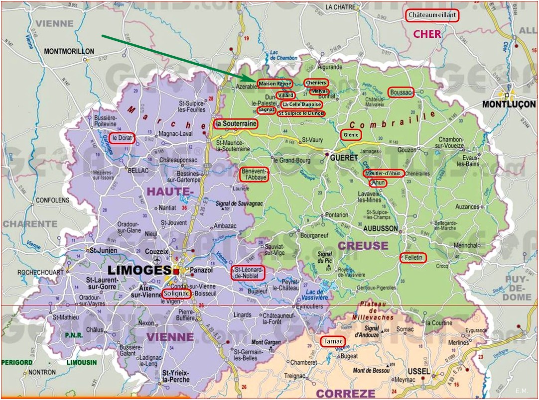 Carte Limousin
